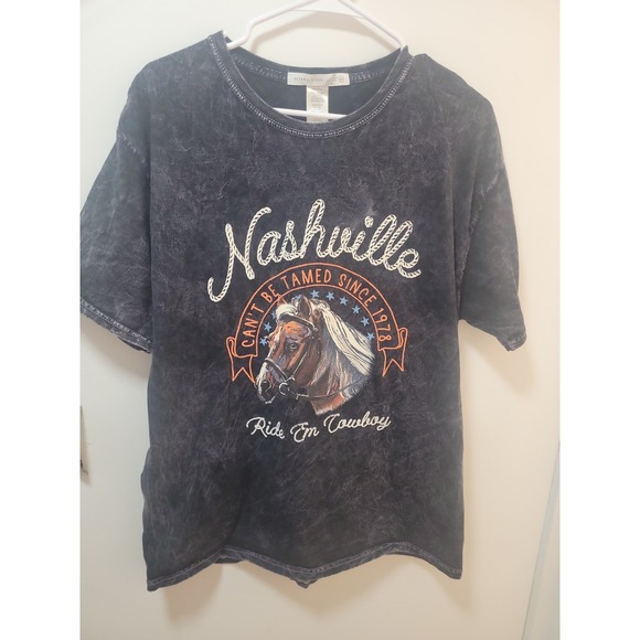 Altar'd State Other - Altar'd State Nashville Can't Be Tamed 1978 Horse Graphic Black Tee M/L
